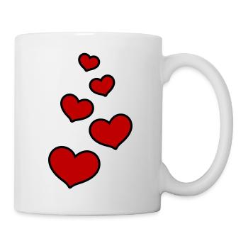 Herzen Liebe Symbol - Tasse - Weiß - Rechts