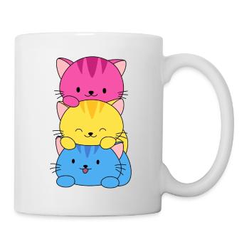 pansexuelle flagge lgbt katzen schwul - Tasse - Weiß - Rechts