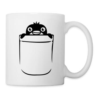 Little Penguin in Breast Pocket Bag Shirt Bag - Mug - white - Right