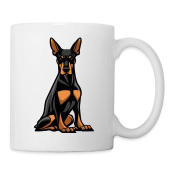 Doberman Dog Comic - Mug - white - Right