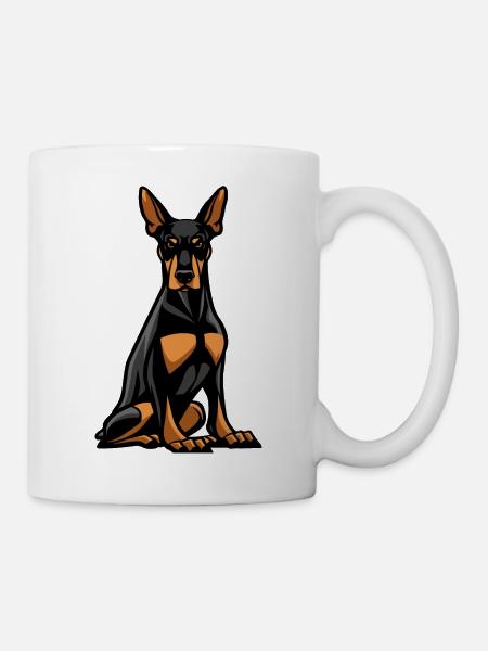 Doberman Dog Comic - Mug - white