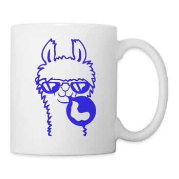 Lama chewing-gum bulle bulle alpaga soufflant - Mug blanc - blanc - Droite