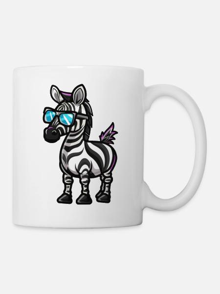 Zebra Tier - Tasse - Weiß