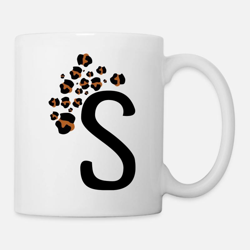 Lettre s motifs léopard - Mug blanc - blanc