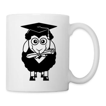 Schaf Schule Zeugnis College Abschluss Abi Schüler - Tasse - Weiß - Rechts