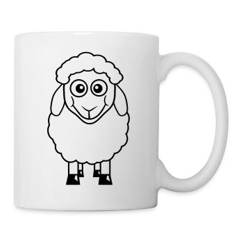 Schaf Baby Steht Süß Niedlich Lamm Kind Cool Comic - Tasse - Weiß - Rechts
