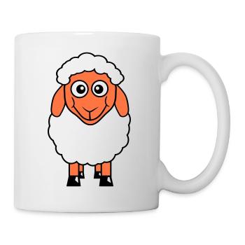 mouton bébé se tient mignon mignon agneau enfant cool bande dessinée - Mug blanc - blanc - Droite
