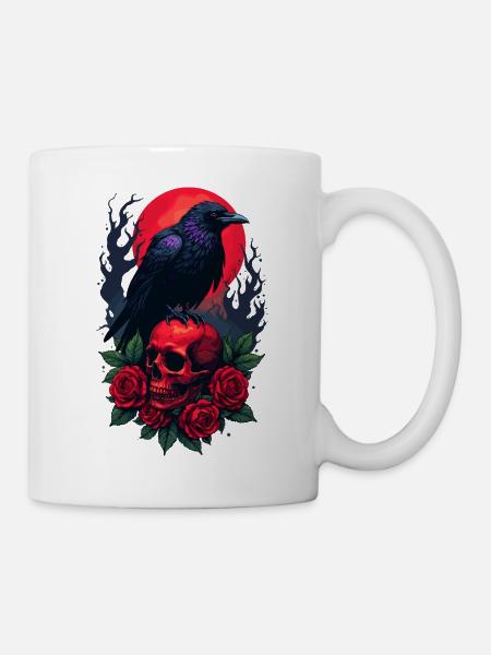 Majestätische Krähe - Tasse - Weiß