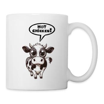 Vache bulle de dialogue Poulet chaud - Mug blanc - blanc - Droite