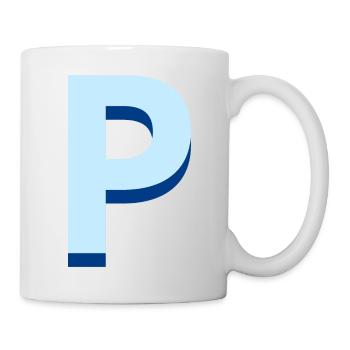 Lettre p bleu pop et moderne - Mug blanc - blanc - Droite