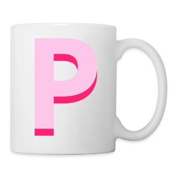 Pop und moderner rosa Buchstabe p - Tasse - Weiß - Rechts