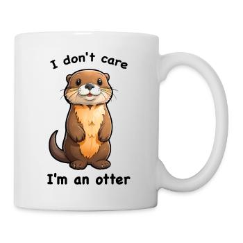 Otter Attitude: I Don't Care - Mug blanc - blanc - Droite