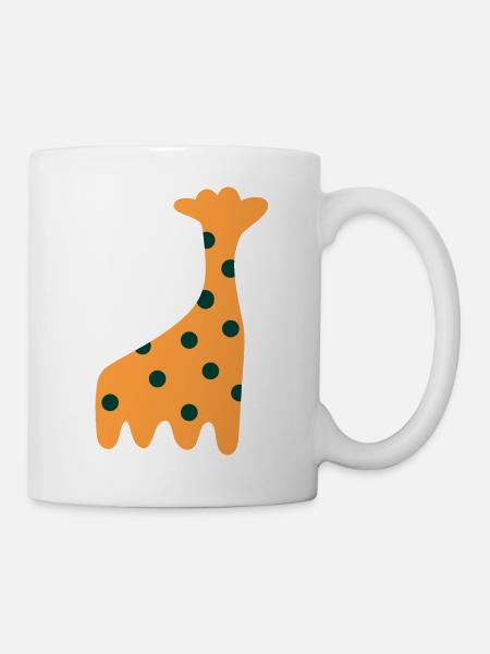 Cute Orange Giraffe - Mug - white