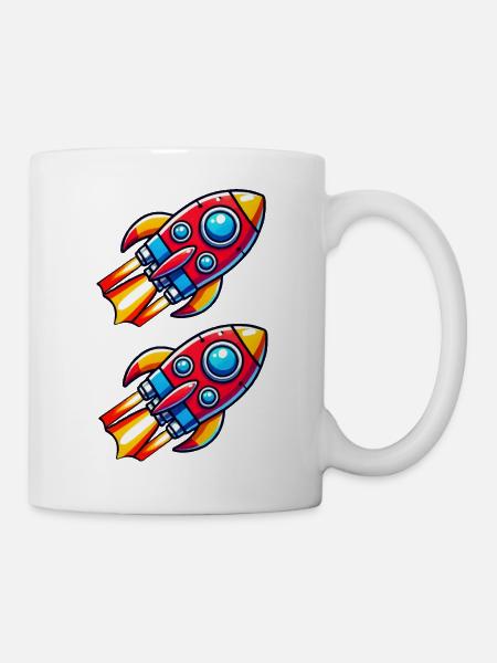 rakete comic - Tasse - Weiß