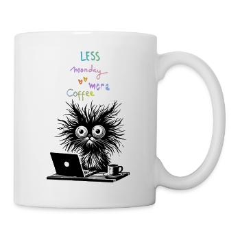 Cat Coffee Caffeine Office Colleague Monday Funny - Mug - white - Right