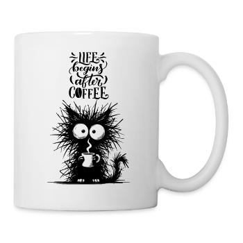 Coffee Cat Caffeine Colleague Office Breakfast Funny - Mug - white - Right