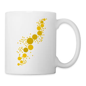 Bulles en diagonale - or / jaune - Mug blanc - blanc - Droite