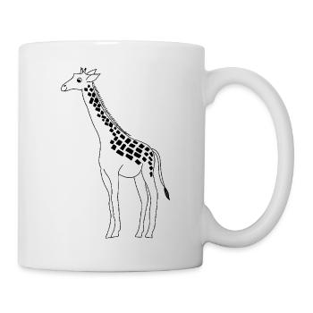 Giraffe - graphic in black and white - Mug - white - Right