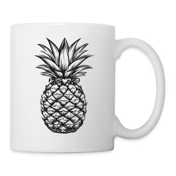 :: Ein Ananas-Piktogramm auf einem T-Shirt :: - Tasse - Weiß - Rechts
