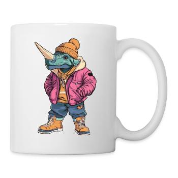 Dinosaurier triceratops Lustig Winter - Tasse - Weiß - Rechts