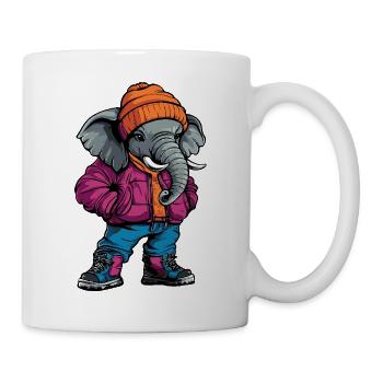 Elephant Funny Winter - Mug - white - Right