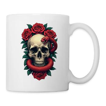 Skull Roses and Snake - Mug - white - Right