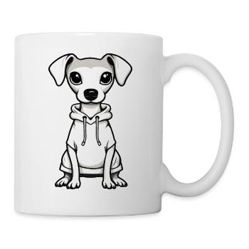 Whippet Hund Lustig - Tasse - Weiß - Rechts