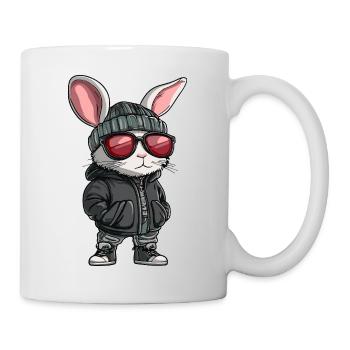 Hase Cool Comic - Tasse - Weiß - Rechts