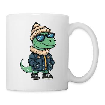 Dinosaur brontosaurus Cool Comic - Mug - white - Right