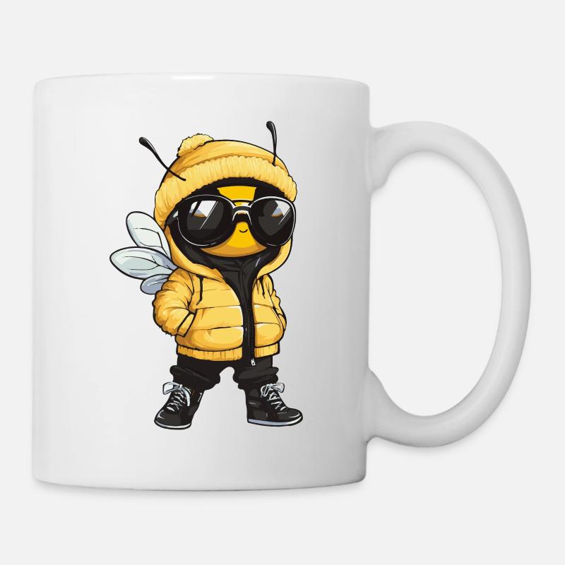 Biene Cool Honigbiene Comic - Tasse - Weiß