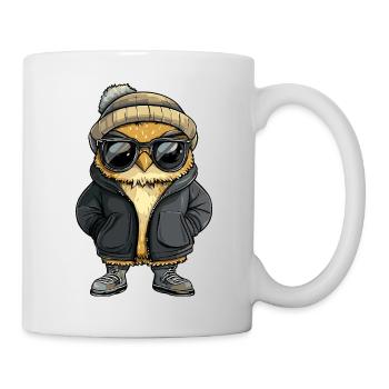 Eule Cool Comic - Tasse - Weiß - Rechts