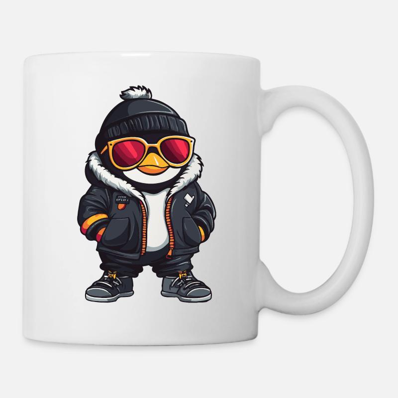 Pinguin Cool Comic - Tasse - Weiß