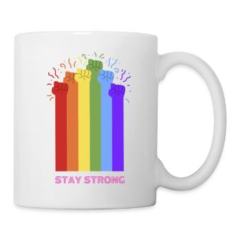 Restez fort, LGBTQ+, CSD, Pride, Arc-en-ciel - Mug blanc - blanc - Droite