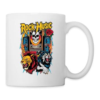 Musique rock lion, loup et crâne - Mug blanc - blanc - Droite