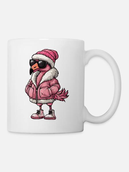 Flamingo Cool Comic - Tasse - Weiß