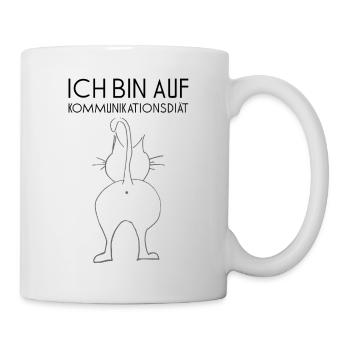 Kommunikationsdiät schwarz mit Katze - Tasse - Weiß - Rechts