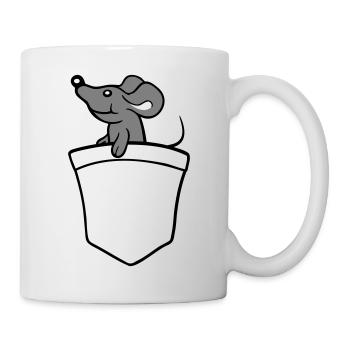 Maus Hemdtasche Tasche unterwegs auf Reisen Süß - Tasse - Weiß - Rechts