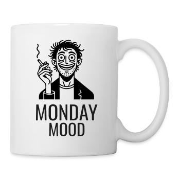 Homme caféiné fumant une cigarette - Monday Mood - Mug blanc - blanc - Droite