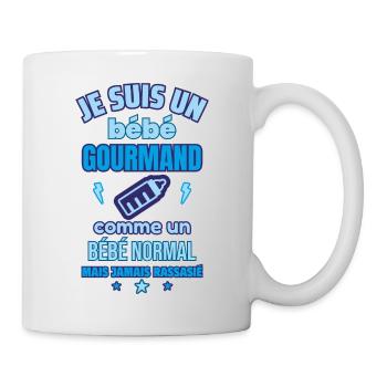 Bébé Gourmand,Cadeau de naissance Drôle - Mug blanc - blanc - Droite