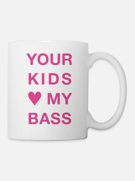 YOUR KIDS <3 MY BASS - Mug - white