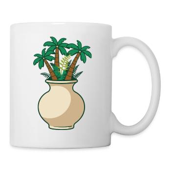 Dschungel in der Vase – Natur trifft Kunst - Tasse - Weiß - Rechts