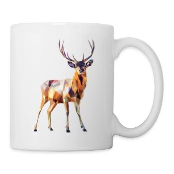Cerf géométrique – Conception polygonale moderne - Mug blanc - blanc - Droite