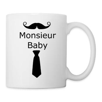 Monsieur Baby with tie - Mug - white - Right