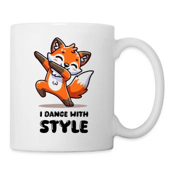 fuchs tier dabbing - Tasse - Weiß - Rechts