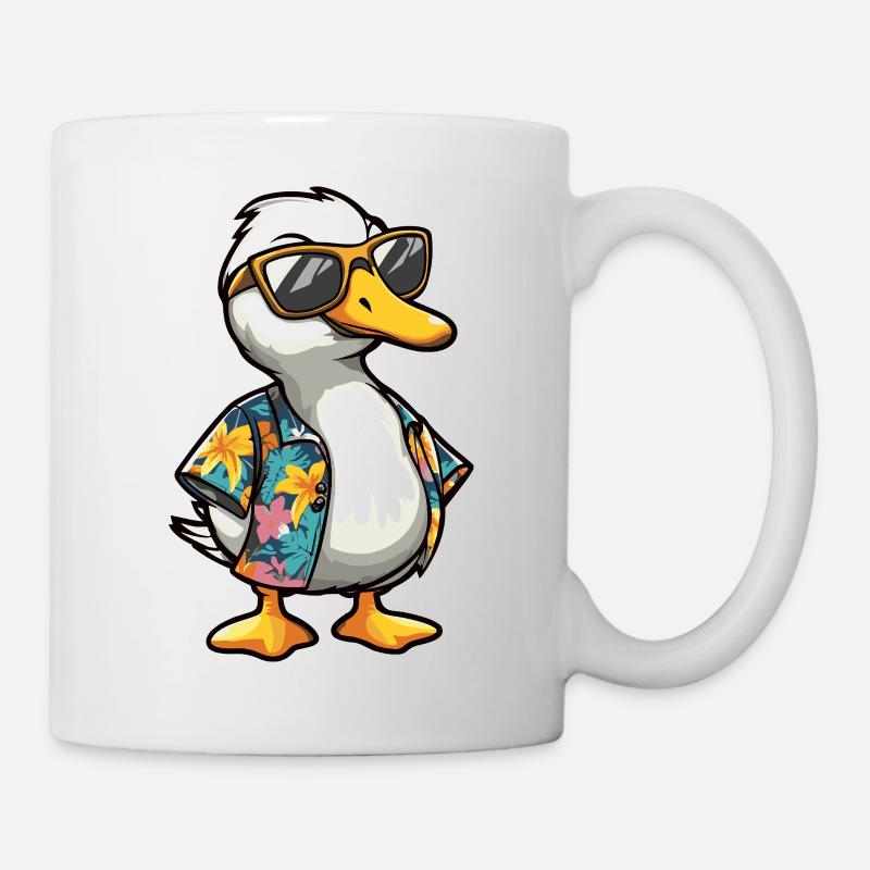 Oie Bande Dessinée Drôle Été - Mug blanc - blanc