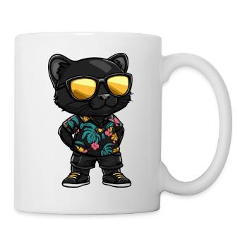 Panther Comic Lustig Sommer - Tasse - Weiß - Rechts
