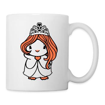 oiseau princesse reine dame femme robe couronne mignon - Mug blanc - blanc - Droite