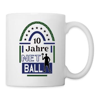 10 Jahre Netball Jubiläum Netballspieler Jubi - Tasse - Weiß - Rechts