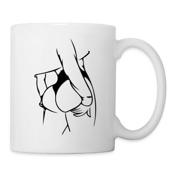 Arsch - Tasse - Weiß - Rechts