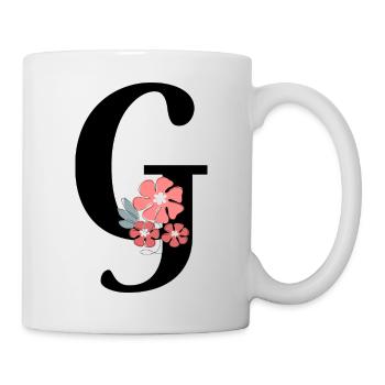 Lettre g fleurs minimalistes - Mug blanc - blanc - Droite